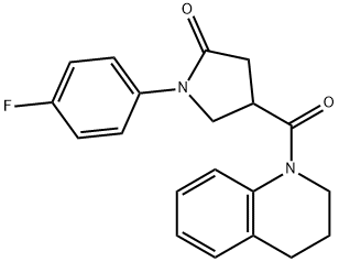 4-(3,4-dihydro-2H-quinoline-1-carbonyl)-1-(4-fluorophenyl)pyrrolidin-2-one Struktur