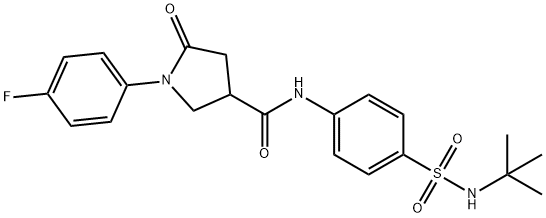 N-[4-(tert-butylsulfamoyl)phenyl]-1-(4-fluorophenyl)-5-oxopyrrolidine-3-carboxamide Struktur