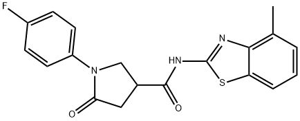 1-(4-fluorophenyl)-N-(4-methyl-1,3-benzothiazol-2-yl)-5-oxopyrrolidine-3-carboxamide Struktur