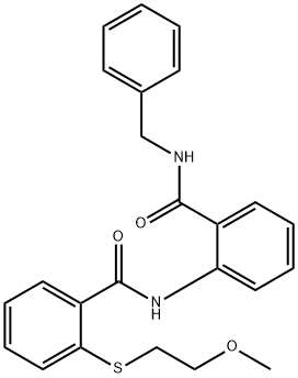 N-benzyl-2-[[2-(2-methoxyethylsulfanyl)benzoyl]amino]benzamide Struktur