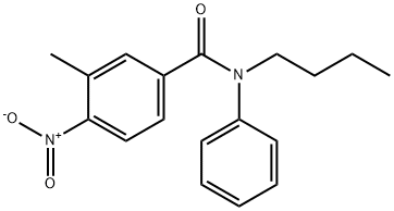 N-butyl-3-methyl-4-nitro-N-phenylbenzamide Struktur