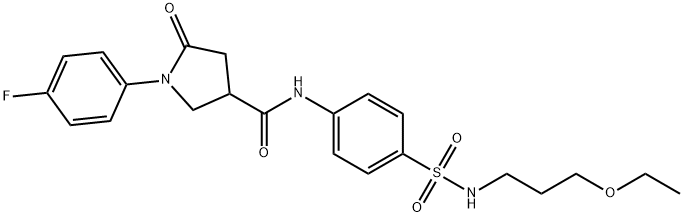 N-[4-(3-ethoxypropylsulfamoyl)phenyl]-1-(4-fluorophenyl)-5-oxopyrrolidine-3-carboxamide Struktur