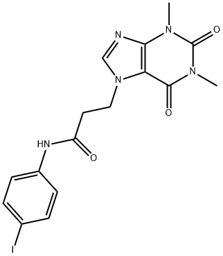 3-(1,3-dimethyl-2,6-dioxopurin-7-yl)-N-(4-iodophenyl)propanamide Struktur