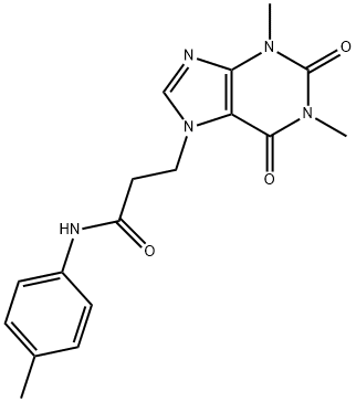 3-(1,3-dimethyl-2,6-dioxopurin-7-yl)-N-(4-methylphenyl)propanamide Struktur