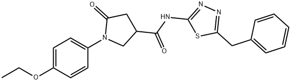 N-(5-benzyl-1,3,4-thiadiazol-2-yl)-1-(4-ethoxyphenyl)-5-oxopyrrolidine-3-carboxamide Struktur