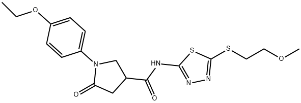 1-(4-ethoxyphenyl)-N-[5-(2-methoxyethylsulfanyl)-1,3,4-thiadiazol-2-yl]-5-oxopyrrolidine-3-carboxamide Struktur