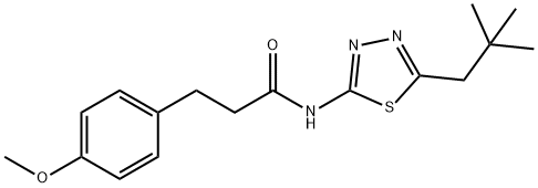 N-[5-(2,2-dimethylpropyl)-1,3,4-thiadiazol-2-yl]-3-(4-methoxyphenyl)propanamide Struktur