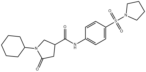 1-cyclohexyl-5-oxo-N-[4-(pyrrolidin-1-ylsulfonyl)phenyl]pyrrolidine-3-carboxamide Struktur