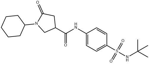 N-[4-(tert-butylsulfamoyl)phenyl]-1-cyclohexyl-5-oxopyrrolidine-3-carboxamide Struktur