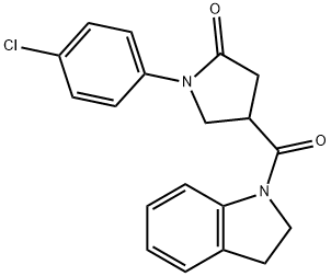 1-(4-chlorophenyl)-4-(2,3-dihydro-1H-indol-1-ylcarbonyl)pyrrolidin-2-one Struktur