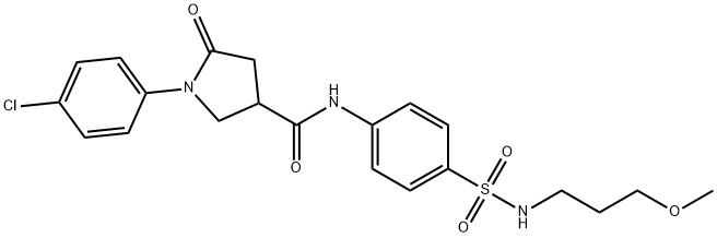 1-(4-chlorophenyl)-N-[4-(3-methoxypropylsulfamoyl)phenyl]-5-oxopyrrolidine-3-carboxamide Struktur