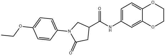 N-(2,3-dihydro-1,4-benzodioxin-6-yl)-1-(4-ethoxyphenyl)-5-oxopyrrolidine-3-carboxamide Struktur