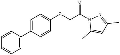 1-(3,5-dimethylpyrazol-1-yl)-2-(4-phenylphenoxy)ethanone Struktur