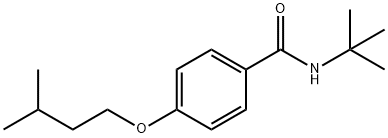 N-(tert-butyl)-4-(3-methylbutoxy)benzamide Struktur