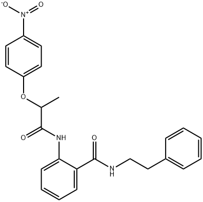 2-{[2-(4-nitrophenoxy)propanoyl]amino}-N-(2-phenylethyl)benzamide Struktur