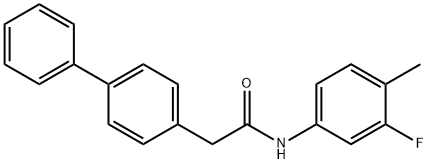 N-(3-fluoro-4-methylphenyl)-2-(4-phenylphenyl)acetamide Struktur