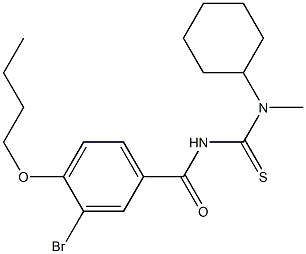 3-bromo-4-butoxy-N-{[cyclohexyl(methyl)amino]carbonothioyl}benzamide Struktur