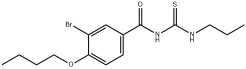 3-bromo-4-butoxy-N-(propylcarbamothioyl)benzamide Struktur