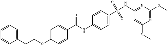 N-[4-[(2,6-dimethoxypyrimidin-4-yl)sulfamoyl]phenyl]-4-(2-phenylethoxy)benzamide Struktur