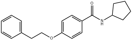 N-cyclopentyl-4-(2-phenylethoxy)benzamide Struktur