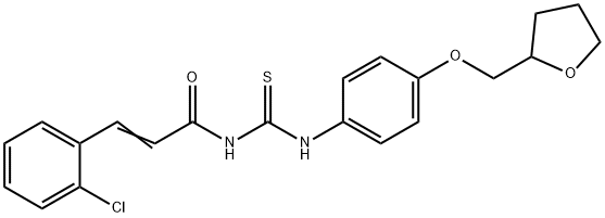 3-(2-chlorophenyl)-N-({[4-(tetrahydro-2-furanylmethoxy)phenyl]amino}carbonothioyl)acrylamide Struktur