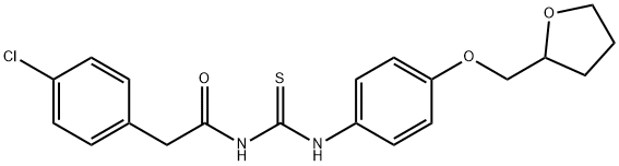 2-(4-chlorophenyl)-N-({[4-(tetrahydro-2-furanylmethoxy)phenyl]amino}carbonothioyl)acetamide Struktur