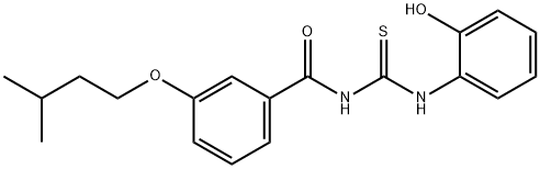 N-{[(2-hydroxyphenyl)amino]carbonothioyl}-3-(3-methylbutoxy)benzamide Struktur