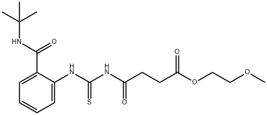 2-methoxyethyl 4-[[2-(tert-butylcarbamoyl)phenyl]carbamothioylamino]-4-oxobutanoate Struktur