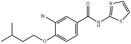 3-bromo-4-(3-methylbutoxy)-N-1,3-thiazol-2-ylbenzamide Struktur