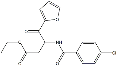 ethyl 3-(4-chlorobenzoylamino)-4-(2-furyl)-4-oxobutyrate Struktur