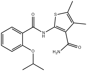 4,5-dimethyl-2-[(2-propan-2-yloxybenzoyl)amino]thiophene-3-carboxamide Struktur