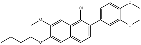 6-Butoxy-2-(3,4-dimethoxy-phenyl)-7-methoxy-naphthalen-1-ol Struktur