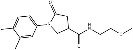 1-(3,4-dimethylphenyl)-N-(2-methoxyethyl)-5-oxopyrrolidine-3-carboxamide Struktur