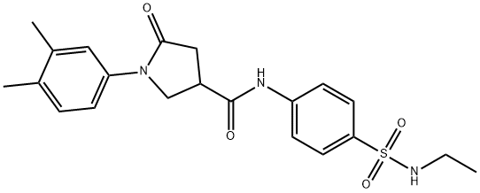 1-(3,4-dimethylphenyl)-N-[4-(ethylsulfamoyl)phenyl]-5-oxopyrrolidine-3-carboxamide Struktur