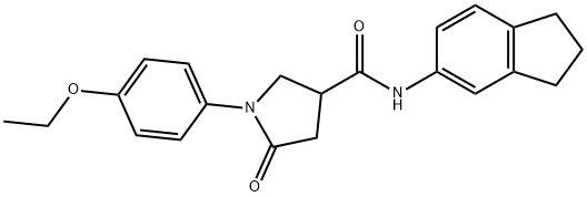 N-(2,3-dihydro-1H-inden-5-yl)-1-(4-ethoxyphenyl)-5-oxopyrrolidine-3-carboxamide Struktur