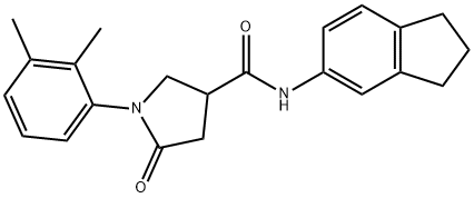 N-(2,3-dihydro-1H-inden-5-yl)-1-(2,3-dimethylphenyl)-5-oxopyrrolidine-3-carboxamide Struktur