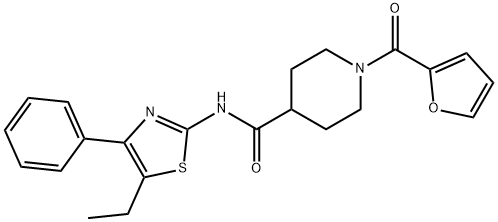 N-(5-ethyl-4-phenyl-1,3-thiazol-2-yl)-1-(furan-2-carbonyl)piperidine-4-carboxamide Struktur