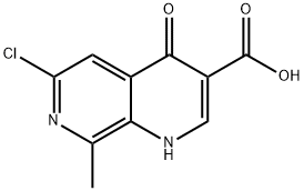 6-Chloro-8-methyl-4-oxo-1,4-dihydro-[1,7]naphthyridine-3-carboxylic acid Struktur