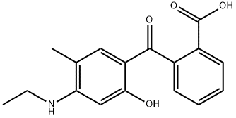 Benzoic acid, 2-[4-(ethylamino)-2-hydroxy-5-methylbenzoyl]- Struktur