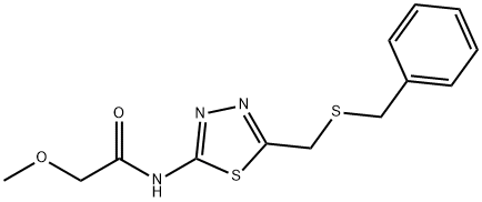 N-[5-(benzylsulfanylmethyl)-1,3,4-thiadiazol-2-yl]-2-methoxyacetamide Struktur