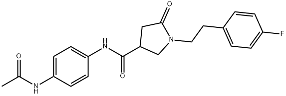 N-(4-acetamidophenyl)-1-[2-(4-fluorophenyl)ethyl]-5-oxopyrrolidine-3-carboxamide Struktur