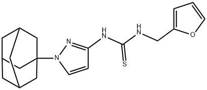 1-[1-(1-adamantyl)pyrazol-3-yl]-3-(furan-2-ylmethyl)thiourea Struktur