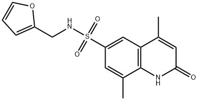 4,8-Dimethyl-2-oxo-1,2-dihydro-quinoline-6-sulfonic acid (furan-2-ylmethyl)-amide Struktur