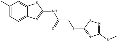 N-(6-methyl-1,3-benzothiazol-2-yl)-2-[(3-methylsulfanyl-1,2,4-thiadiazol-5-yl)sulfanyl]acetamide Struktur