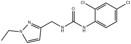 1-(2,4-dichlorophenyl)-3-[(1-ethylpyrazol-3-yl)methyl]urea Struktur