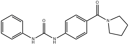 1-phenyl-3-[4-(pyrrolidine-1-carbonyl)phenyl]urea Struktur