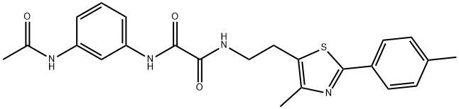 N'-(3-acetamidophenyl)-N-[2-[4-methyl-2-(4-methylphenyl)-1,3-thiazol-5-yl]ethyl]oxamide Struktur