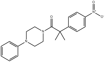 1-Propanone, 2-methyl-2-(4-nitrophenyl)-1-(4-phenyl-1-piperazinyl)- Struktur