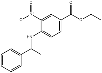 3-Nitro-4-(1-phenyl-ethylamino)-benzoic acid ethyl ester Struktur