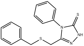 5-Benzylsulfanylmethyl-4-phenyl-4H-[1,2,4]triazole-3-thiol Struktur